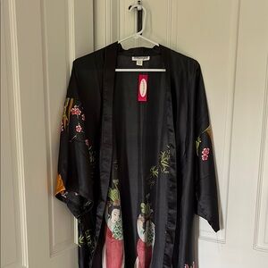Black Floral Kimono Jacket